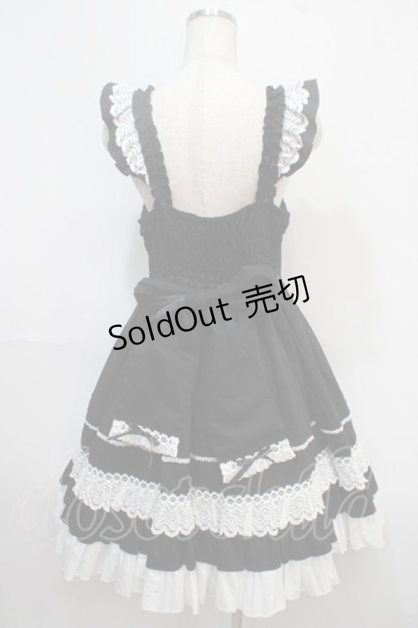 画像2: Angelic Pretty / Sweetフリルジャンパースカート  黒 Y-25-04-15-139-AP-OP-SZ-ZI (2)