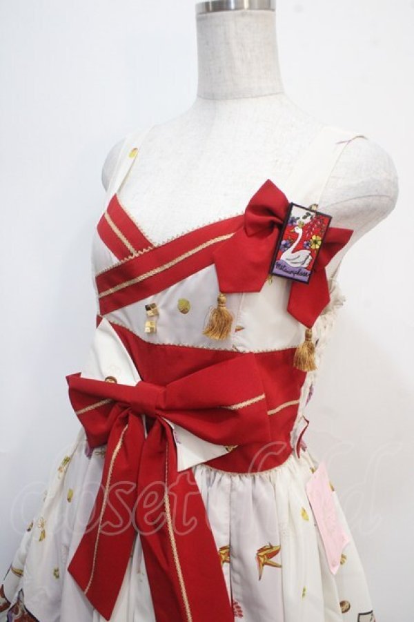 画像3: metamorphose / こい恋花かるたタックジャンパースカート  オフ白 Y-25-04-15-142-ME-OP-SZ-ZY (3)
