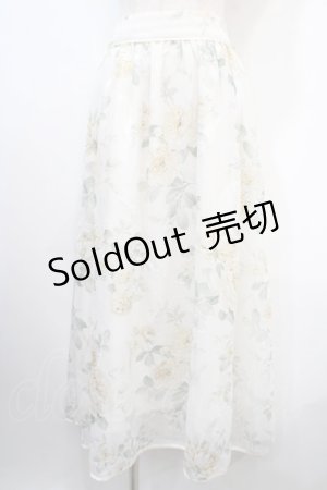 画像: axes femme / 花柄シアージャカードスカート F 生成り Y-25-04-15-156-AX-SK-SZ-ZY