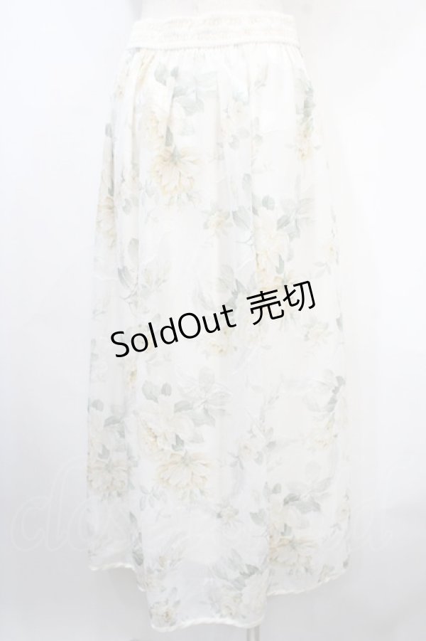 画像2: axes femme / 花柄シアージャカードスカート F 生成り Y-25-04-15-156-AX-SK-SZ-ZY (2)
