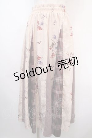 画像: axes femme / 柄切替スカート M ピンク Y-25-04-15-158-AX-SK-SZ-ZY