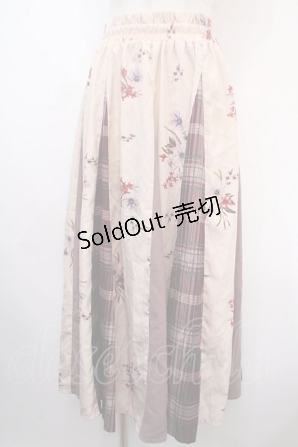 画像1: axes femme / 柄切替スカート M ピンク Y-25-04-15-158-AX-SK-SZ-ZY (1)