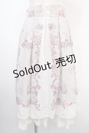 画像: axes femme / ブーケパネル柄ミドルスカート F ベージュ Y-25-04-15-159-AX-SK-SZ-ZI