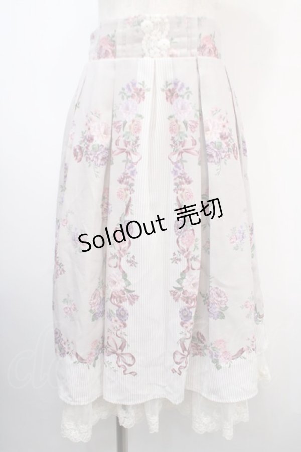 画像1: axes femme / ブーケパネル柄ミドルスカート F ベージュ Y-25-04-15-159-AX-SK-SZ-ZI (1)