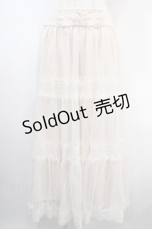 画像: axes femme / ドットチュールロングスカート M 生成り Y-25-04-15-162-AX-SK-SZ-ZY