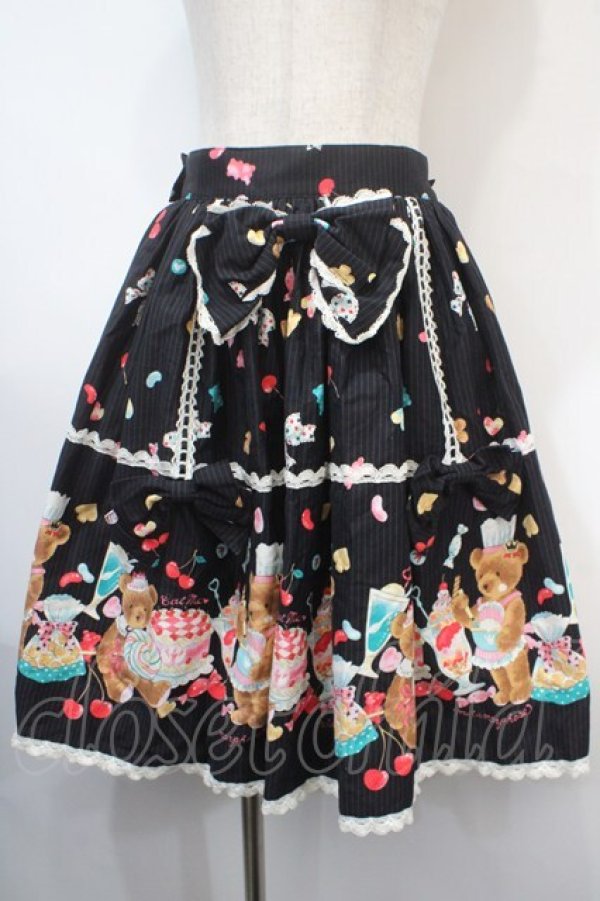 画像1: metamorphose / くまパティシエスカート  黒 Y-25-04-15-166-ME-SK-SZ-ZY (1)