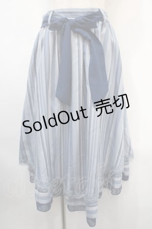 画像: axes femme POETIQUE / ストライプ柄イレヘムスカート  サックス Y-25-04-15-167-AX-SK-SZ-ZY