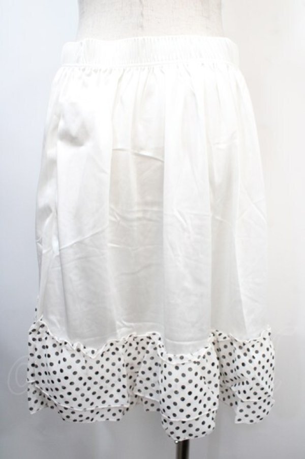 画像2: MARBLE / ドットフリルペチスカート M~4L ホワイト Y-25-04-15-179-GO-SK-SZ-ZY (2)