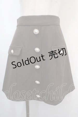 画像: Ank Rouge / ビジューボタン台形ミニスカート M ブラウン Y-25-04-15-180-CA-SK-SZ-ZY