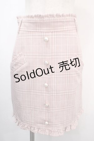 画像: Ank Rouge / ベルト付きフリルポケットチェックスカート M ピンク Y-25-04-15-182-CA-SK-SZ-ZY