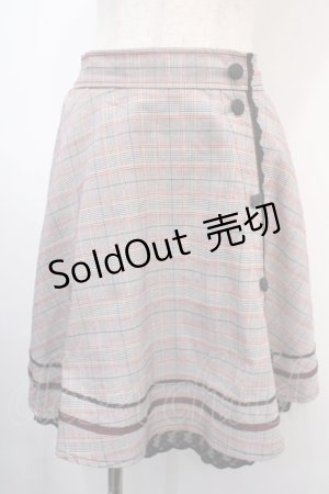 画像: 【SALE】axes femme POETIQUE / 釦デザインチェックスカート M グレー Y-25-04-15-183-AX-SK-SZ-ZT139