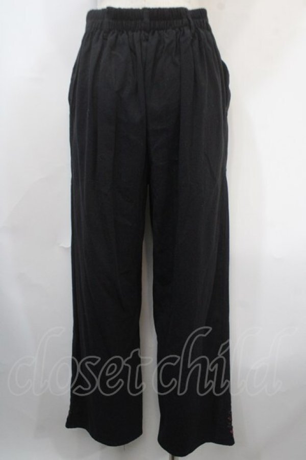 画像2: axes femme / 裾刺繍ストレートパンツ M 黒 Y-25-04-15-200-AX-PA-SZ-ZY (2)