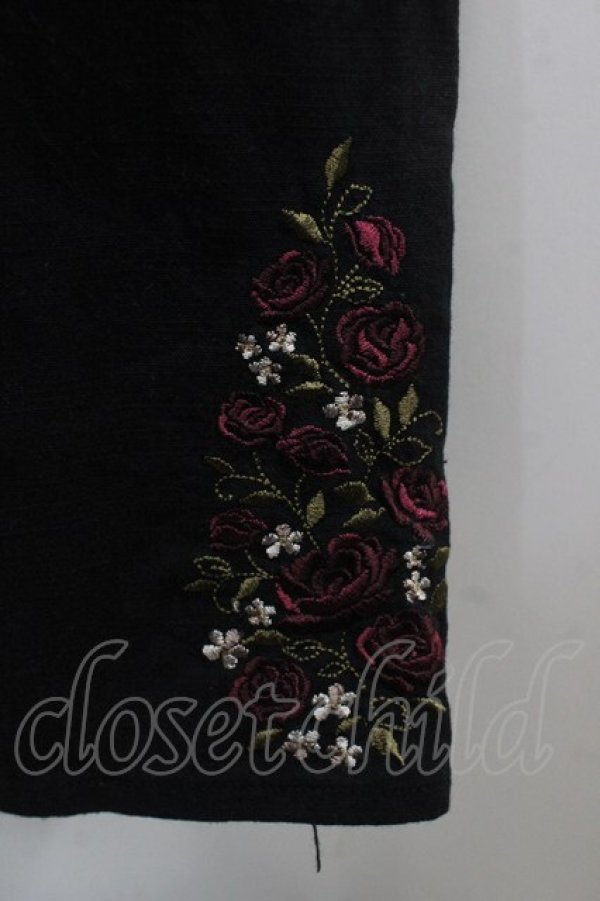 画像3: axes femme / 裾刺繍ストレートパンツ M 黒 Y-25-04-15-200-AX-PA-SZ-ZY (3)