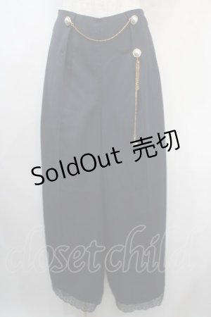 画像: axes femme / チェーン付きダブルボタンパンツ  紺 Y-25-04-15-201-AX-PA-SZ-ZY
