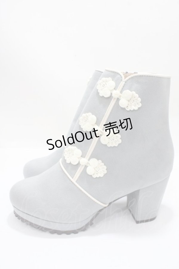 画像2: axes femme POETIQUE / チャイナ釦ブーツ S サックス Y-25-04-15-019-AX-SH-SZ-ZY (2)