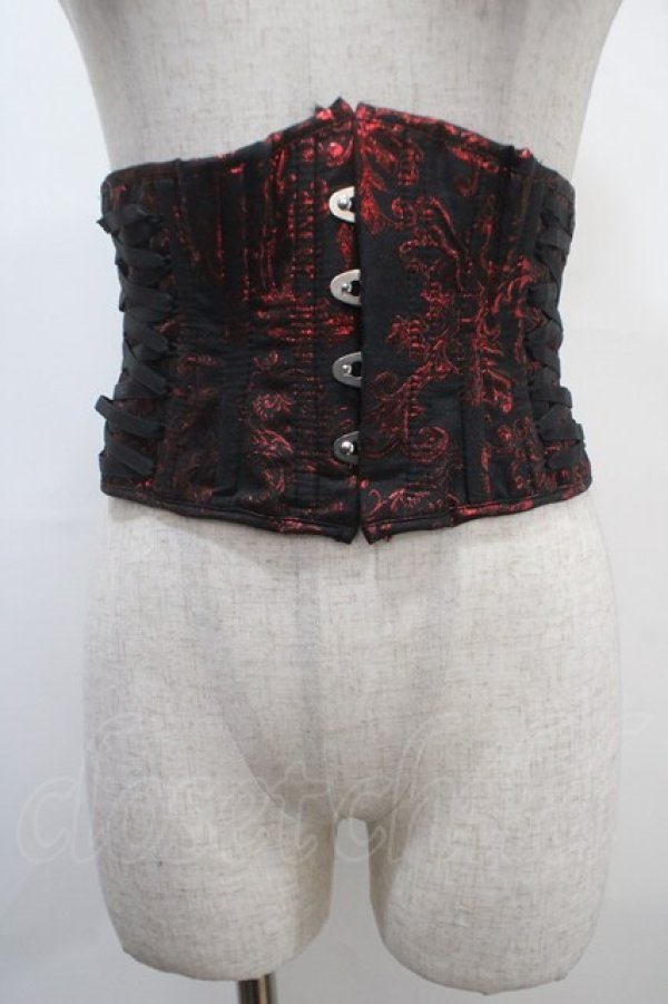 画像1: ATELIER PIERROT / Grim Shadows Corset  黒×赤 Y-25-04-15-022-EL-ZA-SZ-ZY (1)