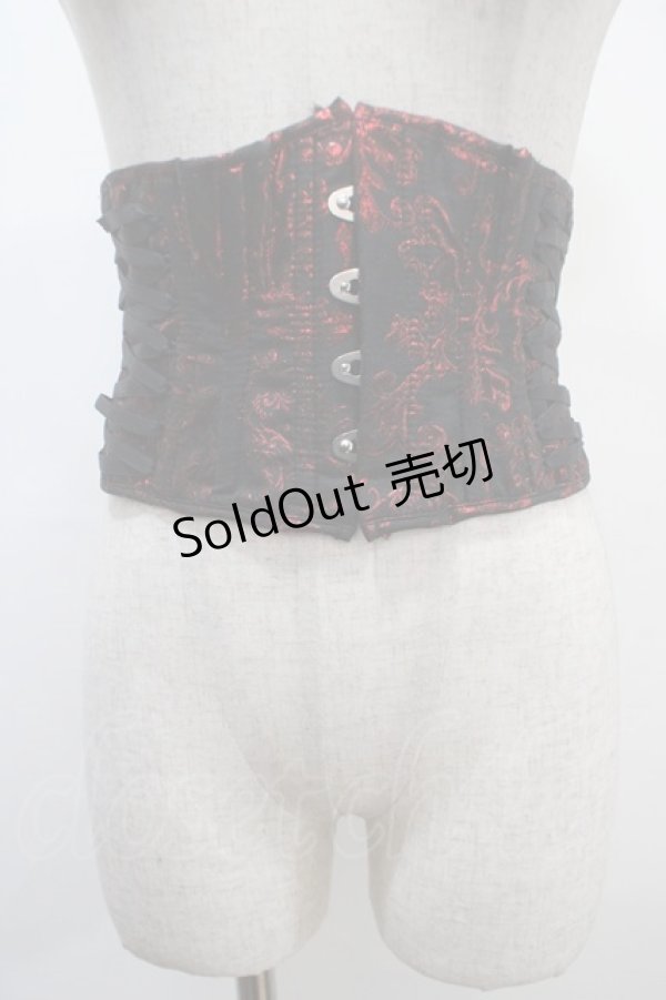 画像1: ATELIER PIERROT / Grim Shadows Corset  黒×赤 Y-25-04-15-022-EL-ZA-SZ-ZY (1)