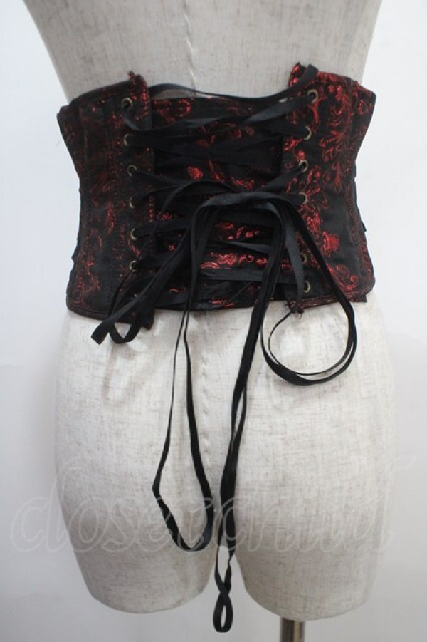 画像2: ATELIER PIERROT / Grim Shadows Corset  黒×赤 Y-25-04-15-022-EL-ZA-SZ-ZY (2)