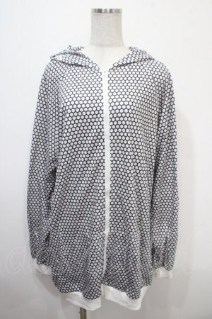 画像: NieR Clothing / 総柄ZIPパーカー  白 Y-25-04-15-032-PU-TO-SZ-ZY