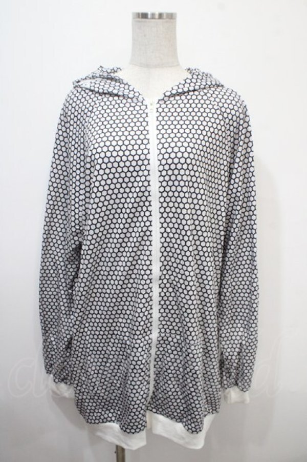 画像1: NieR Clothing / 総柄ZIPパーカー  白 Y-25-04-15-032-PU-TO-SZ-ZY (1)