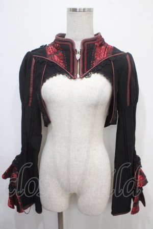 画像: Ozz oneste / Precious Rose ショートジャケット  黒×赤 Y-25-04-15-034-OO-TO-SZ-ZY