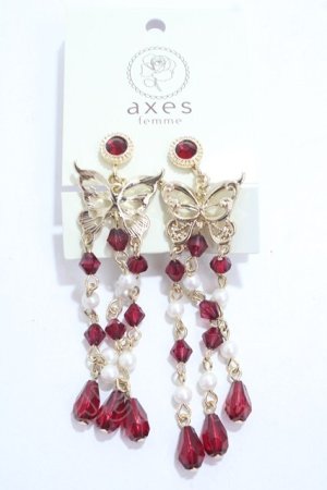 画像: axes femme POETIQUE / チャイナ蝶モチーフイヤリング  ゴールド Y-25-04-17-007-AX-AC-SZ-ZY