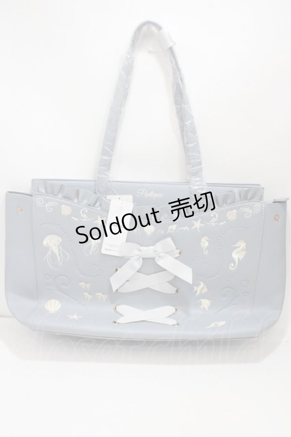 画像1: axes femme POETIQUE / アクアリウム刺繍トートバッグ  ブルーグレー Y-25-04-17-061-AX-BG-SZ-ZY (1)