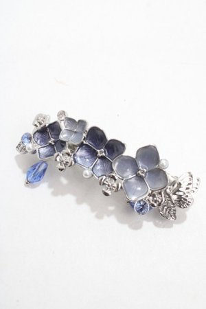 画像: axes femme / 紫陽花モチーフバレッタ  シルバー Y-25-04-17-010-AX-AC-SZ-ZY