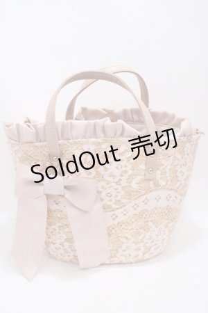 画像: axes femme / リボンチャーム付きカゴバック  ピンク Y-25-04-17-072-AX-BG-SZ-ZY
