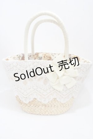 画像: axes femme / レース×リボンかごバッグ   Y-25-04-17-073-AX-BG-SZ-ZY