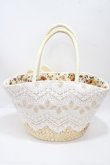 画像2: axes femme / レース×リボンかごバッグ   Y-25-04-17-073-AX-BG-SZ-ZY (2)