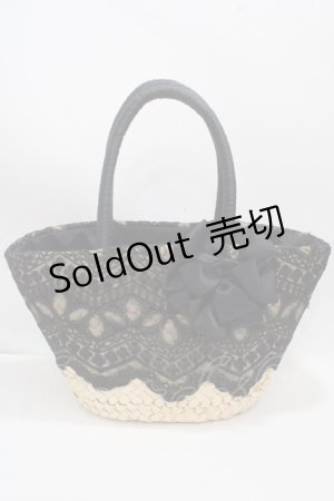 画像: axes femme / レース×リボンかごバッグ   Y-25-04-17-074-AX-BG-SZ-ZY