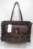画像1: axes femme POETIQUE / レースアップA4トートバック  茶 Y-25-04-17-075-AX-BG-SZ-ZY (1)