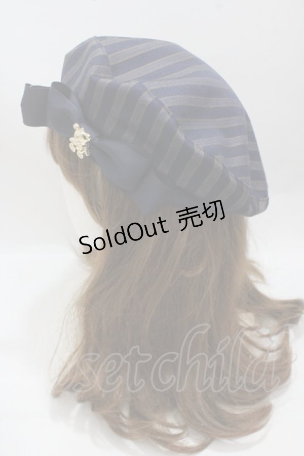 画像2: Amavel / Secret Royal Bearベレー帽  ネイビー Y-25-04-17-101-CA-AC-SZ-ZY (2)
