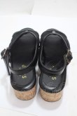 画像3: axes femme / コルクソールレースサンダル S 黒 Y-25-04-17-113-AX-SH-SZ-ZY (3)