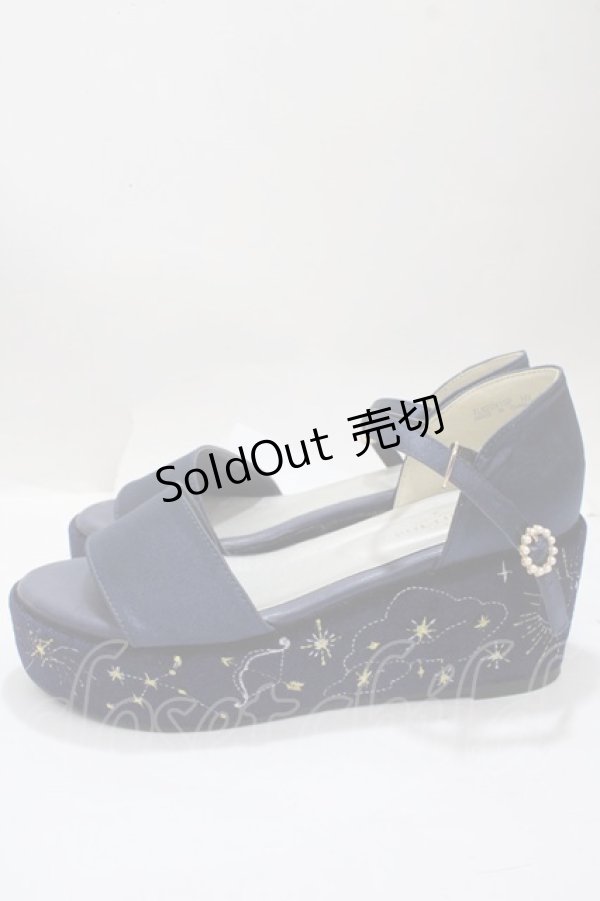 画像2: axes femme POETIQUE / SH星座刺繍サンダル L 紺 Y-25-04-17-117-AX-SH-SZ-ZY (2)