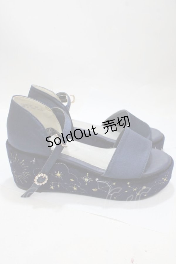 画像4: axes femme POETIQUE / SH星座刺繍サンダル L 紺 Y-25-04-17-117-AX-SH-SZ-ZY (4)