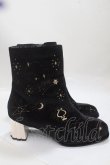 画像4: axes femme POETIQUE / 天体モチーフ刺繍ベロアブーツ  黒 Y-25-04-17-118-AX-SH-SZ-ZY (4)