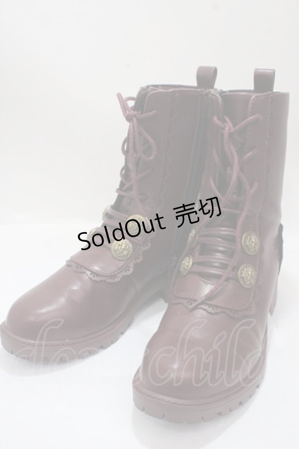 画像1: axes femme / ナポレオンレースアップブーツ M ワイン Y-25-04-17-124-AX-SH-SZ-ZY (1)