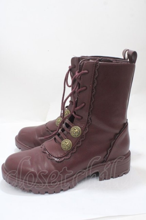 画像2: axes femme / ナポレオンレースアップブーツ M ワイン Y-25-04-17-124-AX-SH-SZ-ZY (2)