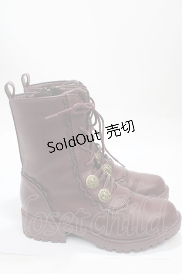 画像4: axes femme / ナポレオンレースアップブーツ M ワイン Y-25-04-17-124-AX-SH-SZ-ZY (4)