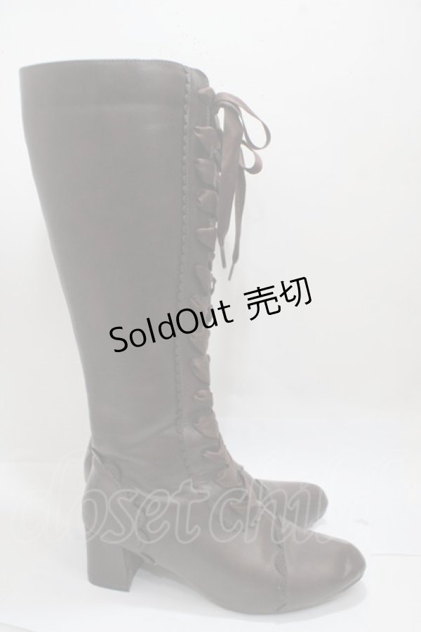 画像4: axes femme POETIQUE / レースアップロングブーツ L 茶 Y-25-04-17-125-AX-SH-SZ-ZY (4)