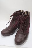 画像1: axes femme / チュールレースアップブーツ L ワイン Y-25-04-17-126-AX-SH-SZ-ZY (1)