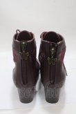 画像3: axes femme / チュールレースアップブーツ L ワイン Y-25-04-17-126-AX-SH-SZ-ZY (3)