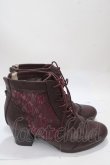 画像4: axes femme / チュールレースアップブーツ L ワイン Y-25-04-17-126-AX-SH-SZ-ZY (4)