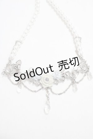 画像: axes femme / ローズ×パールネックレス  シルバー Y-25-04-17-021-AX-AC-SZ-ZY