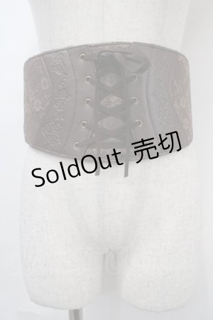画像: axes femme / レースアップコルセットベルト  茶 Y-25-04-17-025-AX-ZA-SZ-ZY