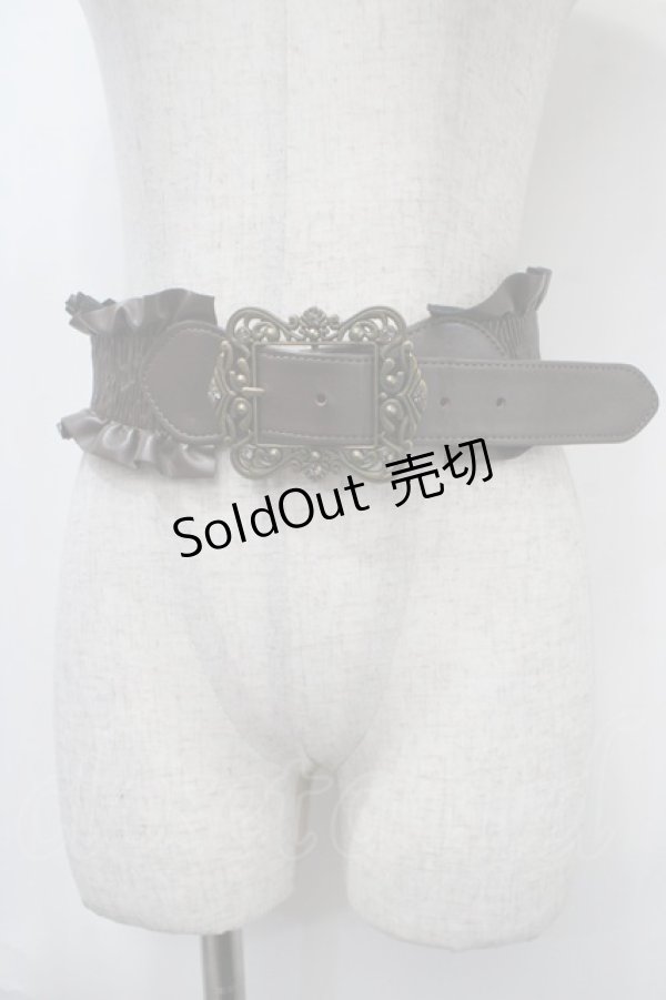 画像1: axes femme / クラシカルバックルゴムベルト  茶 Y-25-04-17-026-AX-ZA-SZ-ZY (1)
