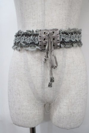画像: axes femme / レースアップゴムベルト  グレー Y-25-04-17-033-AX-ZA-SZ-ZY