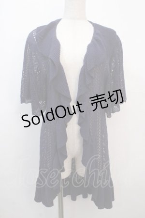 画像: axes femme NOSTALGIE / 透かしラッフルカーディガン F 紺 Y-25-04-20-068-AX-TO-SZ-ZY